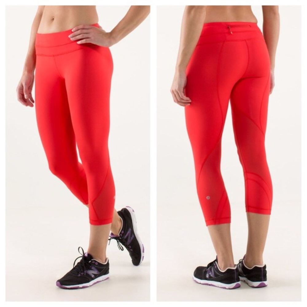 Lululemon Run Inspire Crop Red Leggings